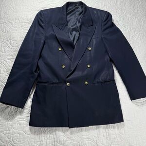 Alberto Borelli‎ Wool Transformable Double Breasted Navy Italian Blazer 36R EUC